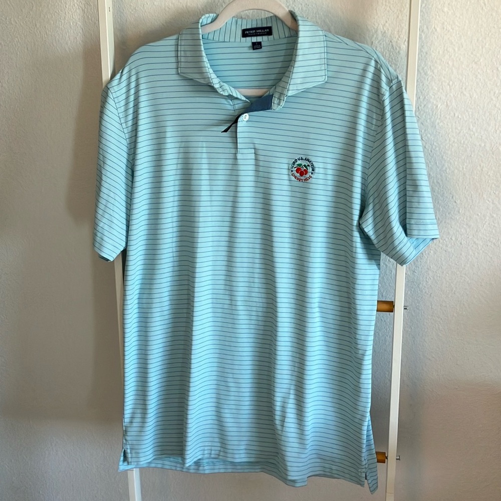 Peter Millar crown crafted golf shirt size large tailored fit NWOT